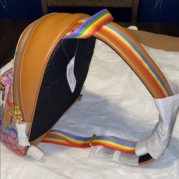 Coach Academy Pack In Rainbow Signature Canvas Bag - Picture 7 of 12